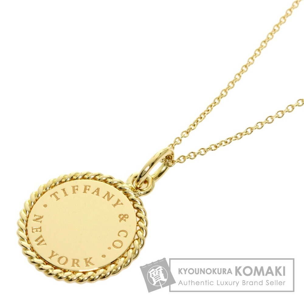 Tiffany Round Plate Necklace Yellow Gold